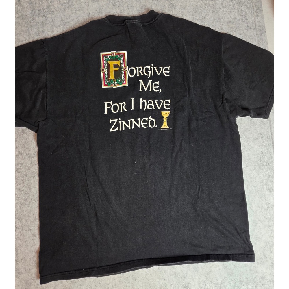 Vintage Hanes Beefy-T Dry Creek Vineyard Forgive Me For I Have Zinned Shirt XL